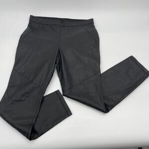 FREE PEOPLE Faux Leather Pull On Pants Womens Size 31 Skinny Leg High Waist
